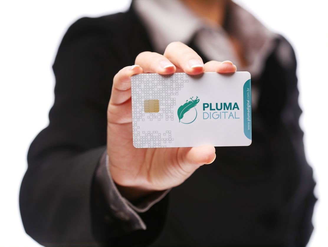 Cartão de certificado digital da Pluma